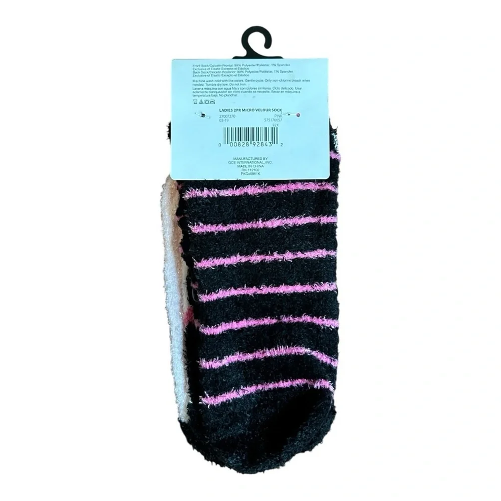 Cool Chick Micro Velour Women's Low Cut Cozy‎ Socks 2 Pair Shoe Size 4-10 NEW